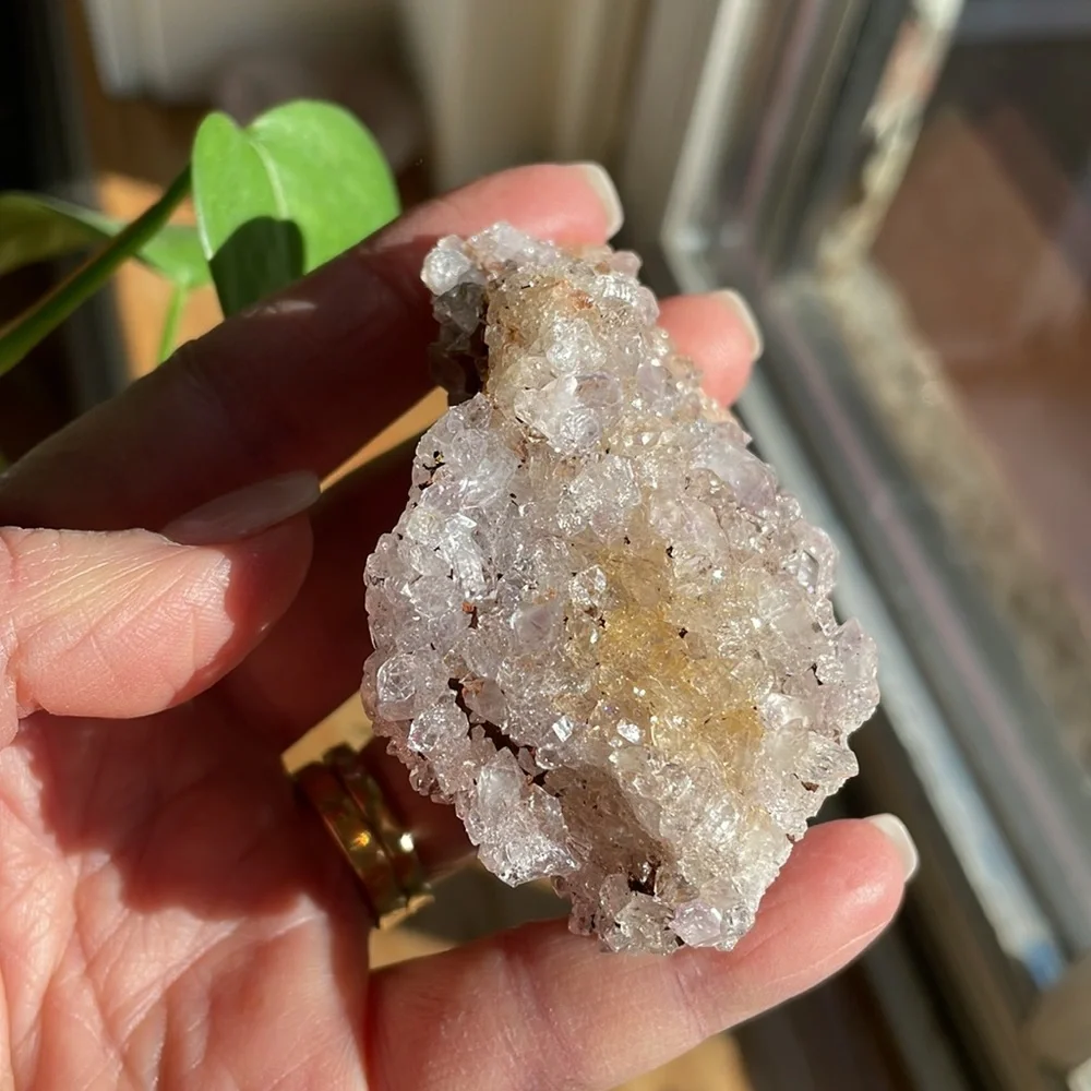 Highly complex lavender pink Quartz amethyst cluster with hematite! - Picture 4 of 7